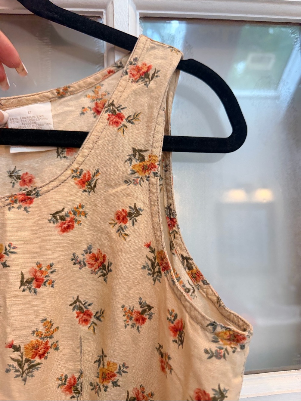 Vintage Liz Claiborne Y2K 90’s Feminine Linen Country Floral Maxi Dress Size 12 - Picture 3 of 13